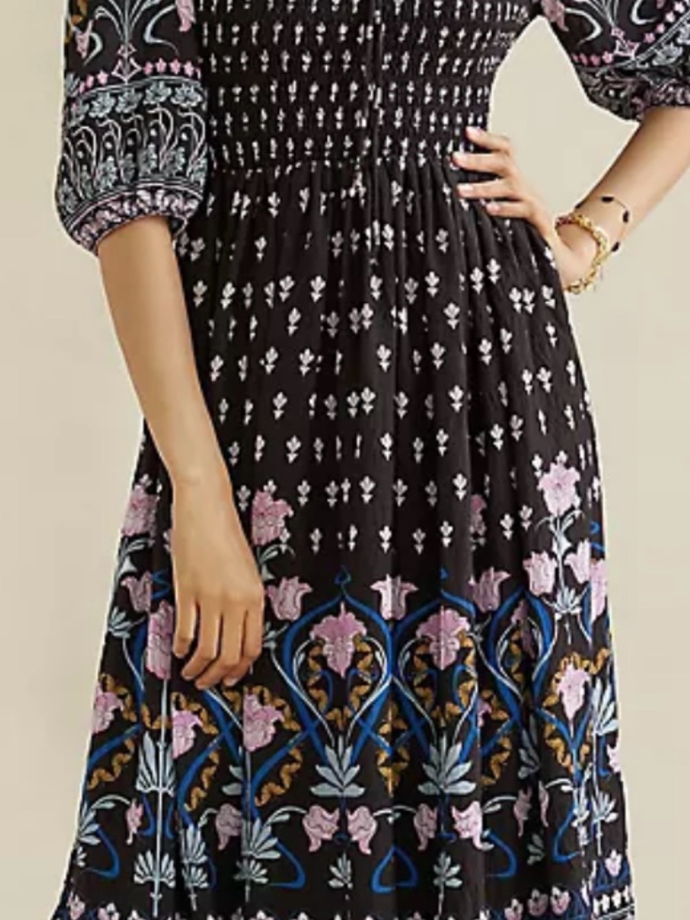 Anthropologie Dasha Bodice Smocked Midi dress - Picture 8 of 8